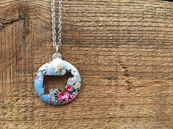 Vintage Floral Cow Cut Out Pendant