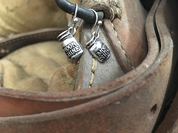 Worn Silver Moonshine Earrings