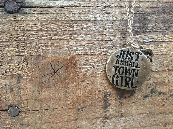 Worn Gold Small Town Girl Pendant