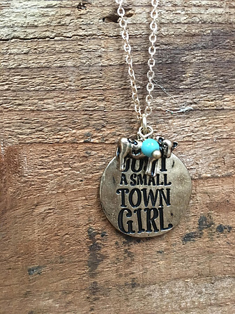 Worn Gold Small Town Girl Pendant
